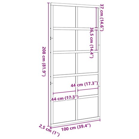 Schuifdeur 100x208 cm massief grenenhout wasbruin 10