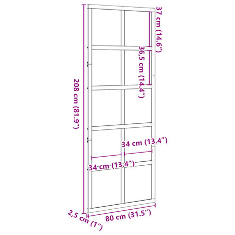 Schuifdeur 80x208 cm massief grenenhout wit 10