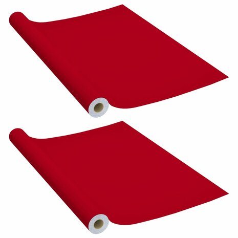 Meubelfolies zelfklevend 2 st 500x90 cm PVC rood 2