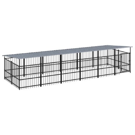 Hondenkennel met dak 11,26 m² staal 2