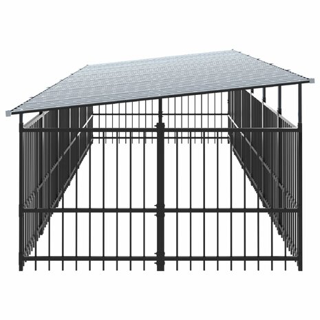 Hondenkennel met dak 11,26 m² staal 4