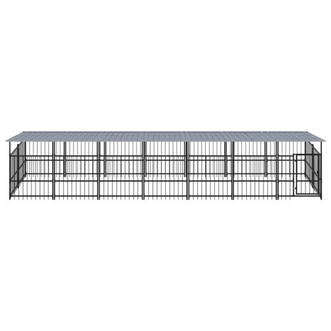 Hondenkennel met dak 13,14 m² staal 3