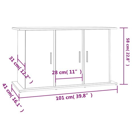 Aquariumstandaard 101x41x58 cm bewerkt hout sonoma eikenkleurig 11