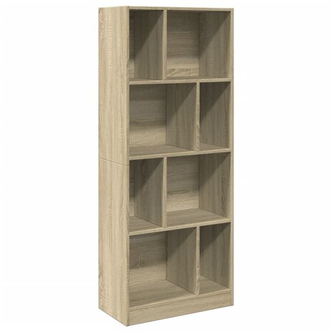 Boekenkast 57x28,5x141 cm bewerkt hout sonoma eikenkleurig 2