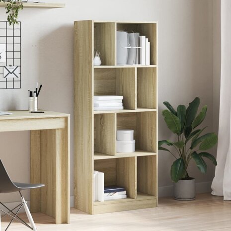 Boekenkast 57x28,5x141 cm bewerkt hout sonoma eikenkleurig 3