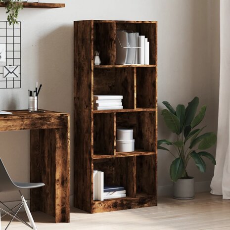 Boekenkast 57x28,5x141 cm bewerkt hout gerookt eikenkleurig 3