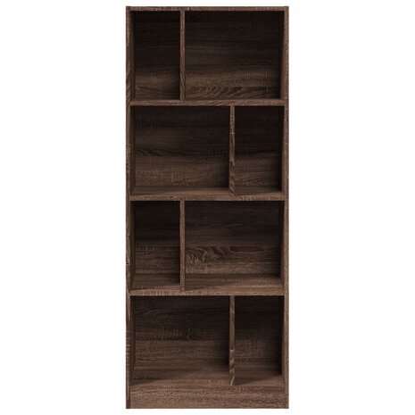 Boekenkast 57x28,5x141 cm bewerkt hout bruin eikenkleurig 4