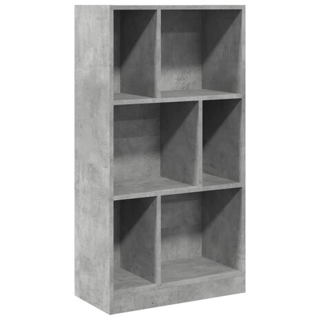 Boekenkast 57x28,5x107,5 cm bewerkt hout betongrijs 2