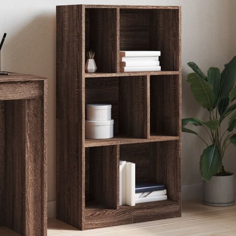 Boekenkast 57x28,5x107,5 cm bewerkt hout bruin eikenkleurig 1