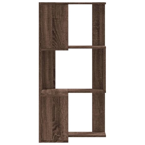 Hoekboekenkast 3-laags 50x50x102 cm bewerkt hout bruin eiken 5