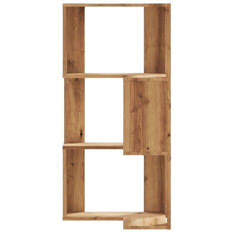 Hoekboekenkast 3-laags 50x50x102 cm hout artisanaal eikenkleur 4