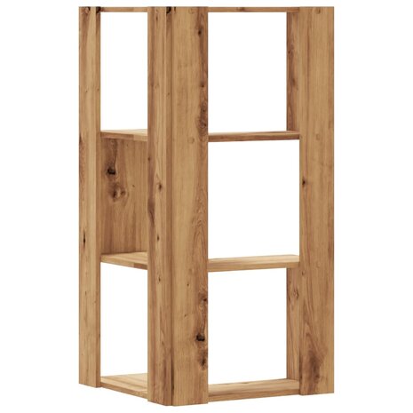 Hoekboekenkast 3-laags 50x50x102 cm hout artisanaal eikenkleur 6