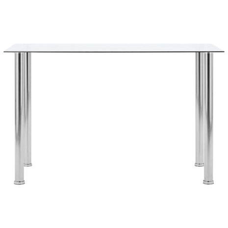 Eettafel 120x60x75 cm gehard glas transparant 2