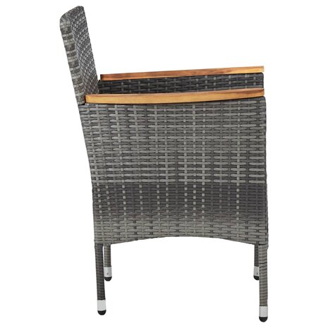 Tuinstoelen 2 st poly rattan grijs 2