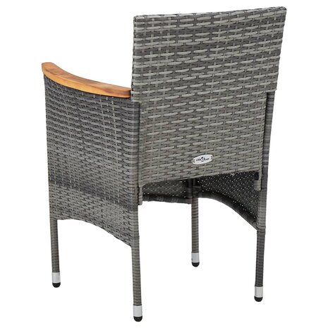 Tuinstoelen 2 st poly rattan grijs 3