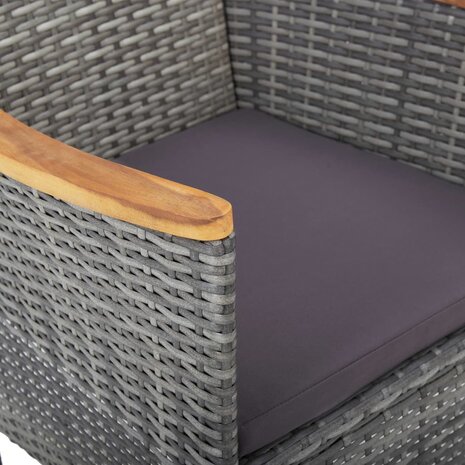 Tuinstoelen 2 st poly rattan grijs 4