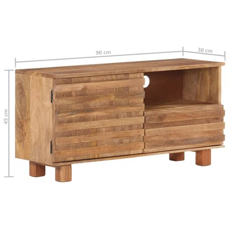 Tv-meubel 90x30x45 cm massief mangohout 8