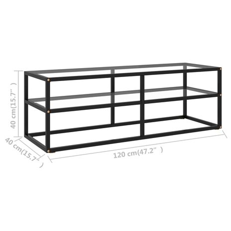 Tv-meubel met gehard glas 120x40x40 cm zwart 6