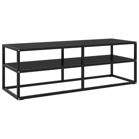 Tv-meubel met zwart glas 120x40x40 cm zwart 1