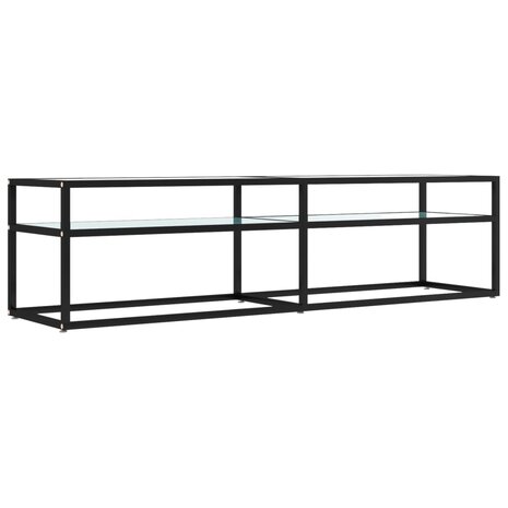 Tv-meubel 160x40x40,5 cm gehard glas witmarmerkleurig 2