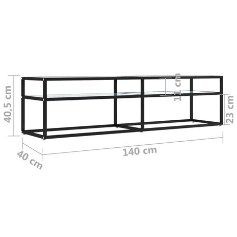 Tv-meubel 160x40x40,5 cm gehard glas witmarmerkleurig 7