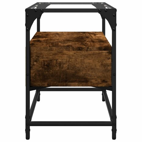 Tv-meubel met glazen blad 60x35x51 cm hout gerookt eikenkleurig 5