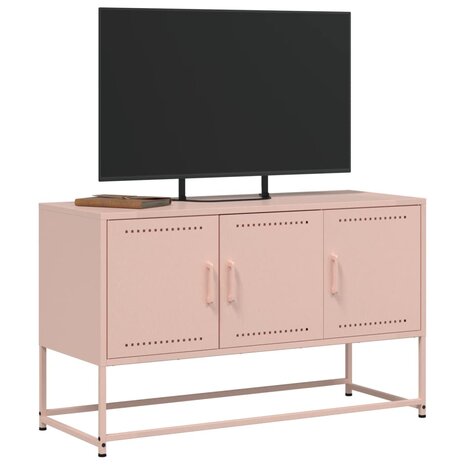 Tv-meubel 100,5x39x60,5 cm staal roze 4