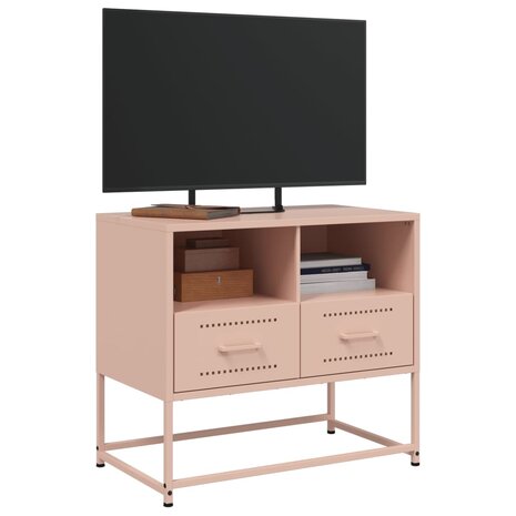 Tv-meubel 68x39x60,5 cm staal roze 5