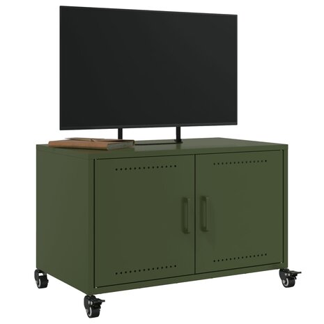 Tv-meubel 68x39x43,5 cm koudgewalst staal olijfgroen 5