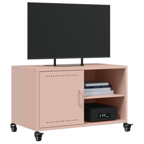 Tv-meubel 68x39x43,5 cm koudgewalst staal roze 4