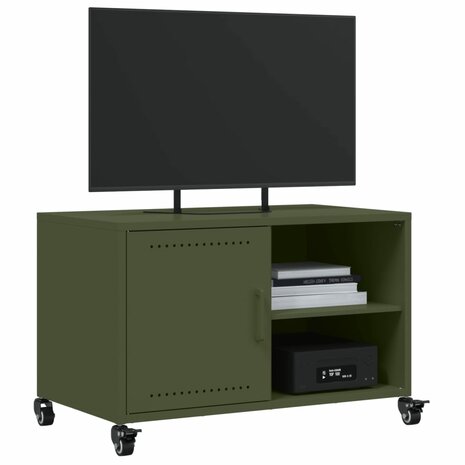 Tv-meubel 68x39x43,5 cm koudgewalst staal olijfgroen 4