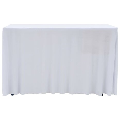 2 st Tafelhoezen stretch met rok 183x76x74 cm wit 2