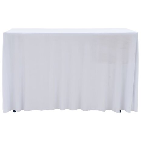 2 st Tafelhoezen stretch met rok 243x76x74 cm wit 2