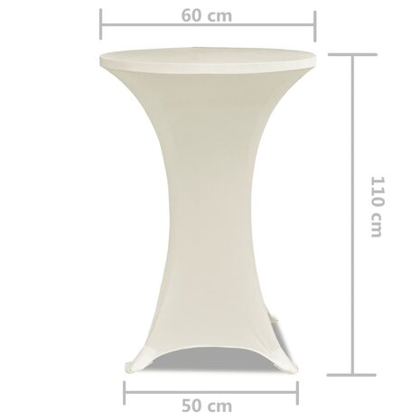 Statafelhoes Stretch Ø60cm Crème (2 stuks) 5