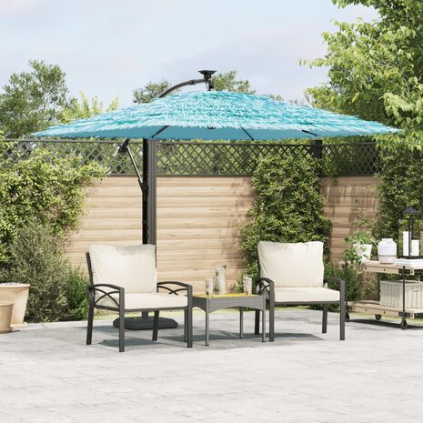 Parasol met stalen paal 246x246x230 cm blauw 1