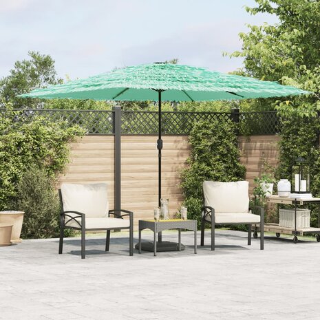 Parasol met stalen paal 290x290x238 cm groen 1