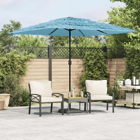 Parasol met stalen paal 248x248x248 cm blauw 1