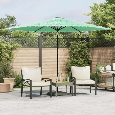 Parasol met stalen paal 288x288x225 cm groen 1