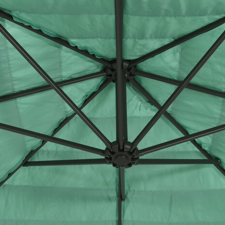 Parasol met stalen paal 288x288x225 cm groen 7