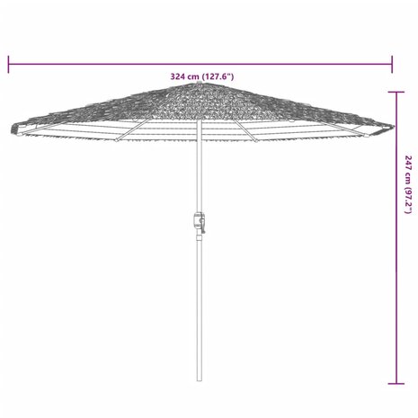 Parasol met stalen paal 324x324x247 cm blauw 11