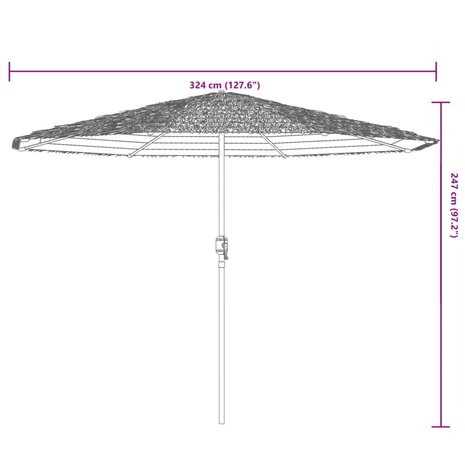 Parasol met stalen paal 324x324x247 cm groen 11