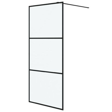 Inloopdouchewand 90x195 cm mat ESG-glas zwart 2