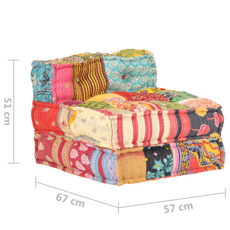 Poef modulair stof patchwork 5