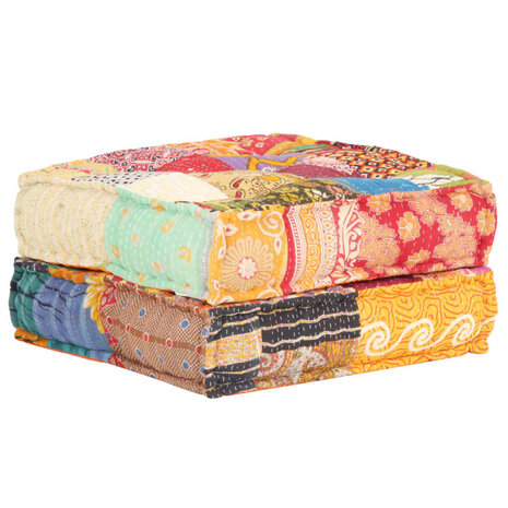 Poef 60x70x36 cm stof patchwork 5