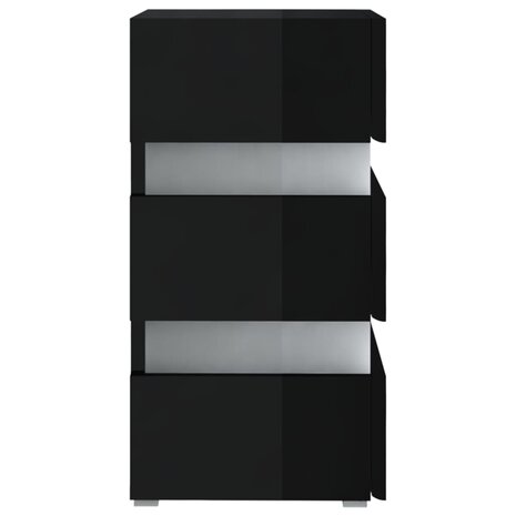 326846 Nachtkastje LED 45x35x67 cm bewerkt hout hoogglans zwart 6