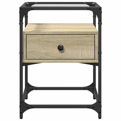 Nachtkastjes 2 st 40x40x55 cm bewerkt hout sonoma eikenkleurig 4