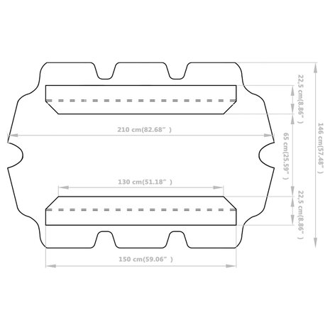 Vervangingsluifel voor schommelbank 150/130x105/70 cm antraciet 6