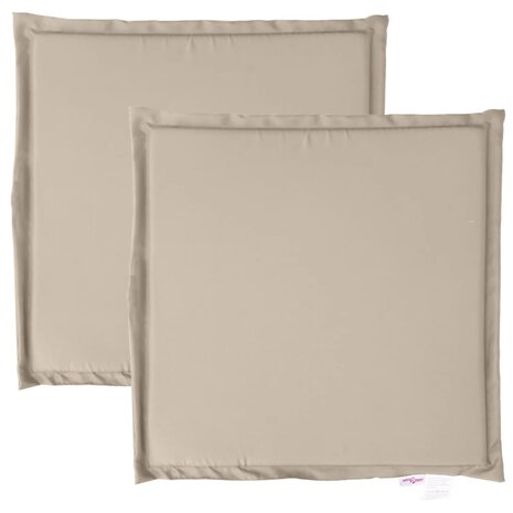 Tuinzitkussens 2 st vierkant 45x45x2 cm taupe 2