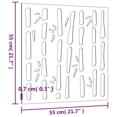 Wanddecoratie tuin bamboe-ontwerp 55x55 cm cortenstaal 8