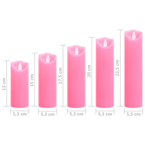 5-delige Kaarsenset met afstandsbediening LED warmwit 9